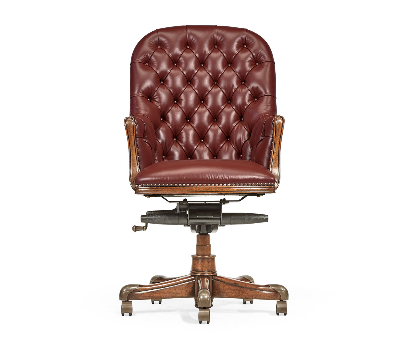 Chesterfield Style High Back Walnut Office Chair