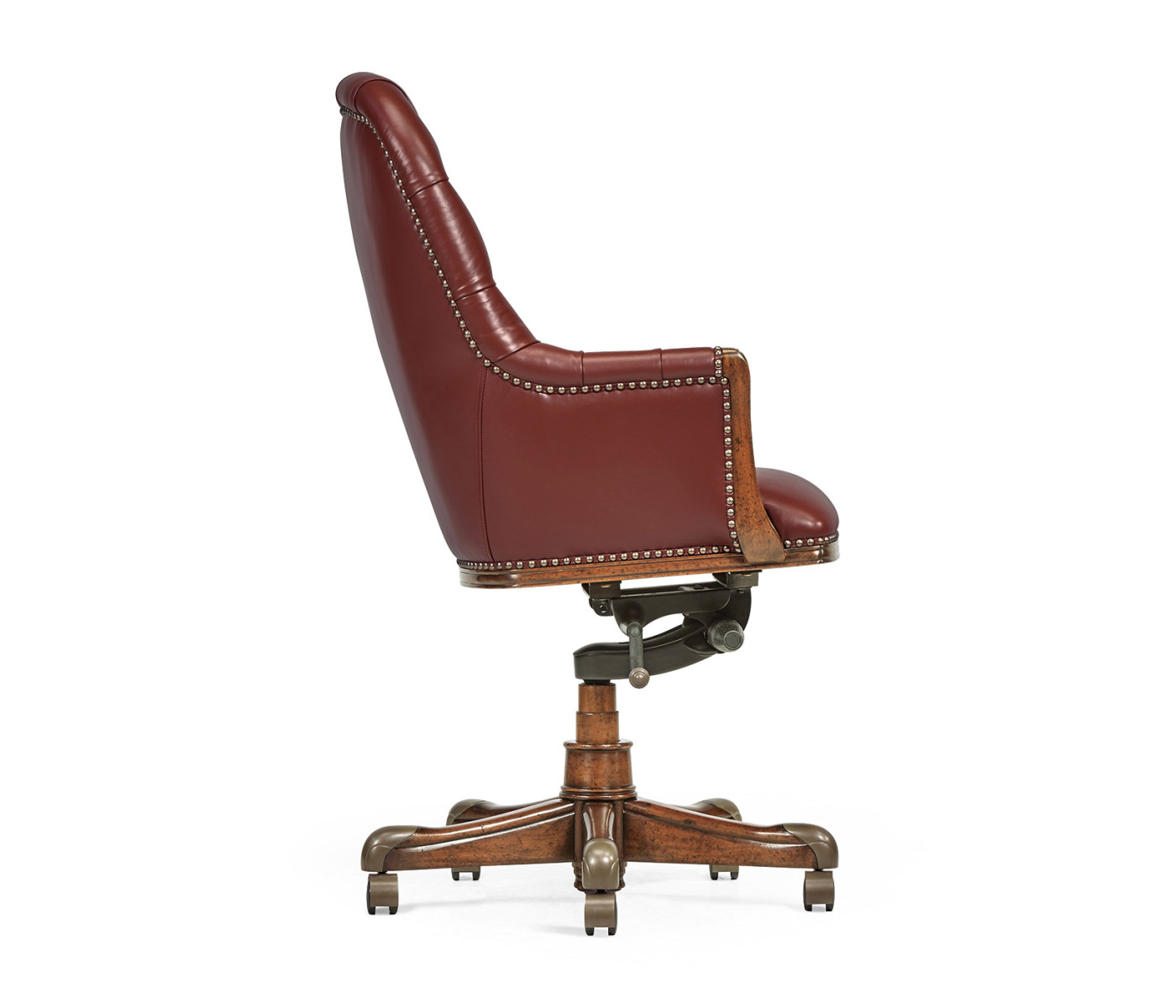 Chesterfield Style High Back Walnut Office Chair