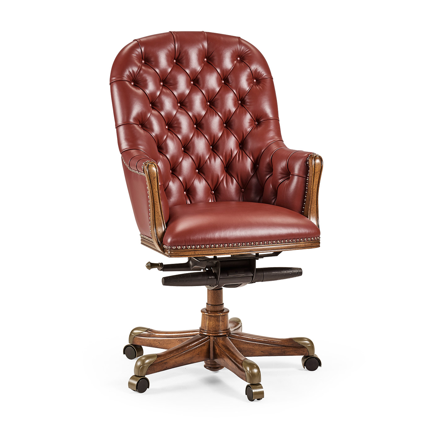 Chesterfield Style High Back Walnut Office Chair