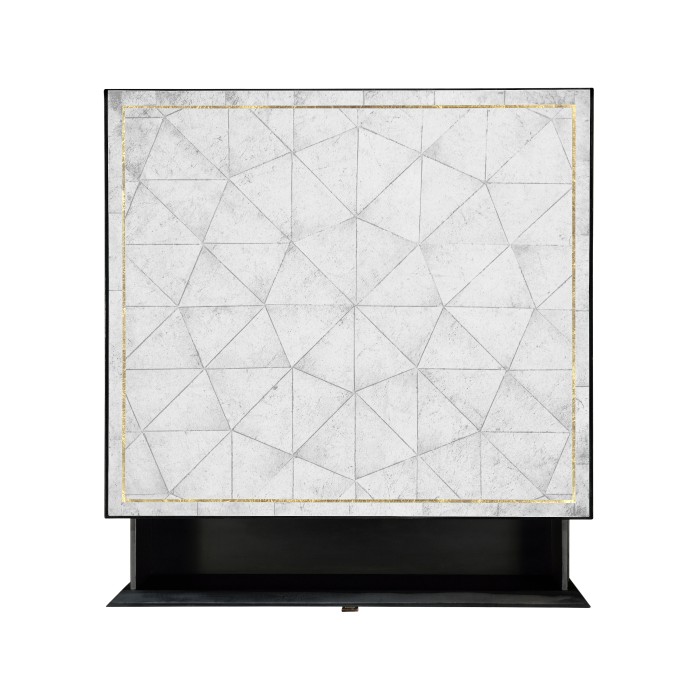 Églomisé & Bronze High Chest of Drawers