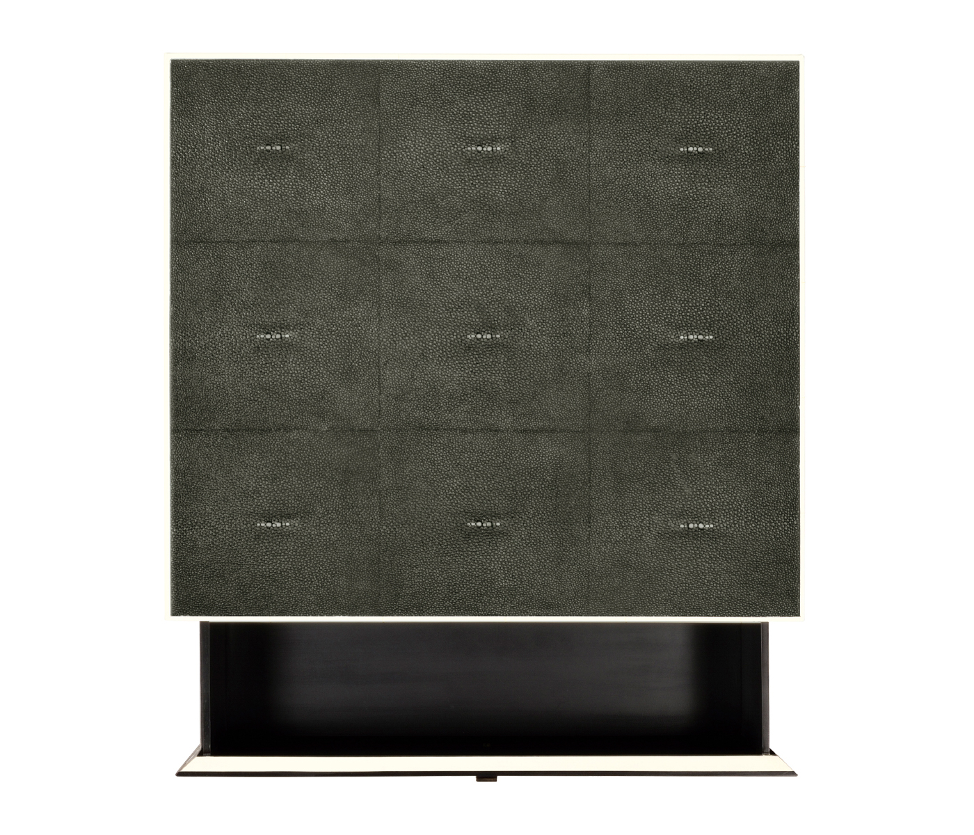 Anthracite Faux Shagreen & Bronze High Chest of Drawers