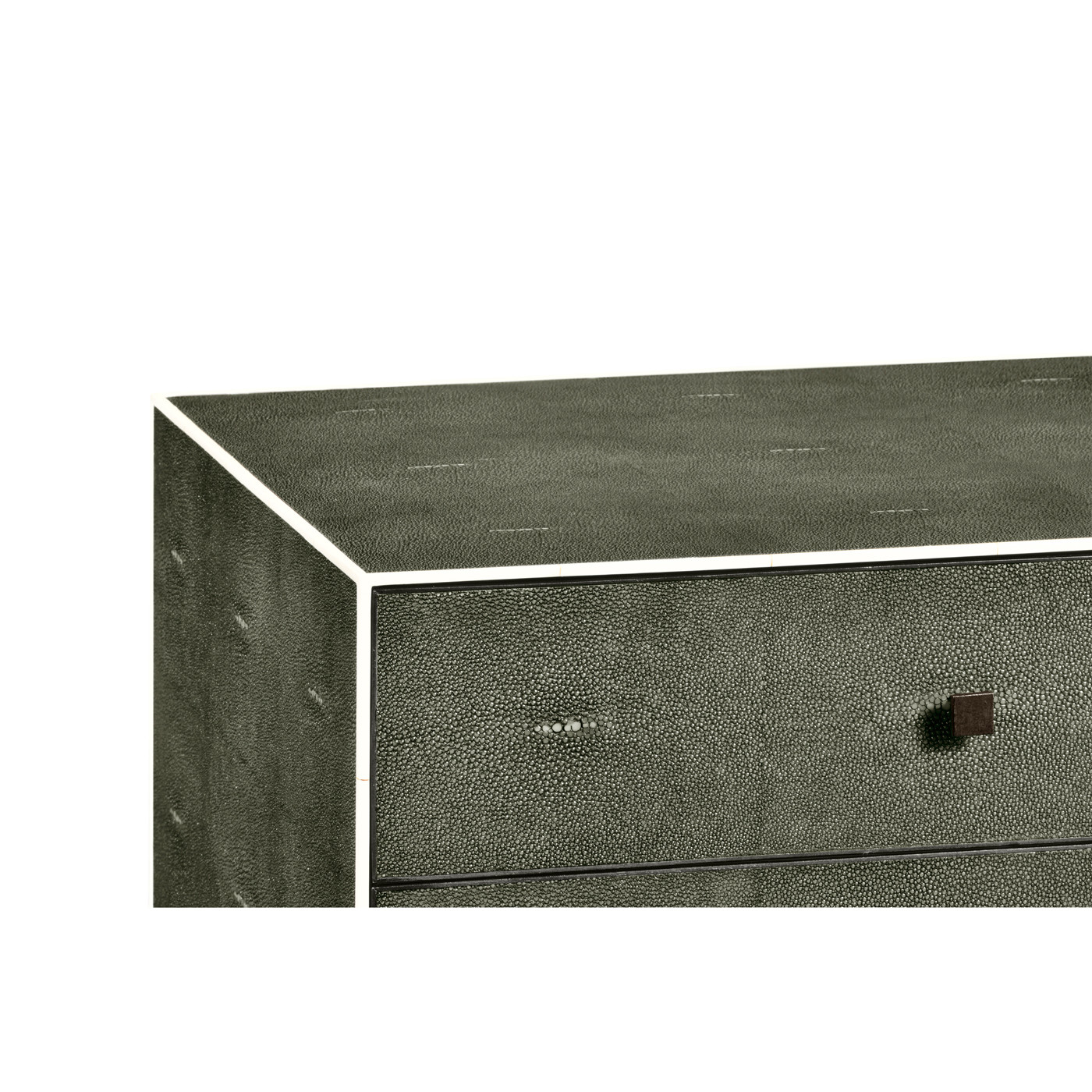 Anthracite Faux Shagreen & Bronze High Chest of Drawers