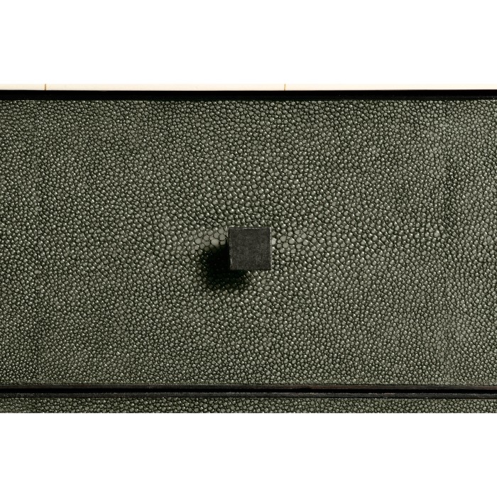Anthracite Faux Shagreen & Bronze High Chest of Drawers