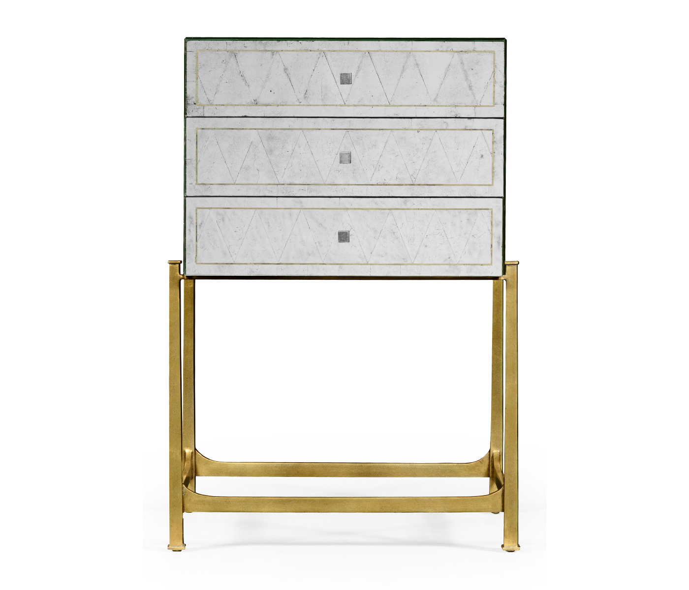 Églomisé & Gilded High Chest of Drawers