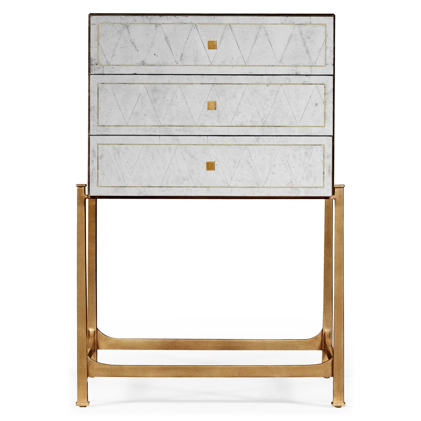 Églomisé & Gilded High Chest of Drawers