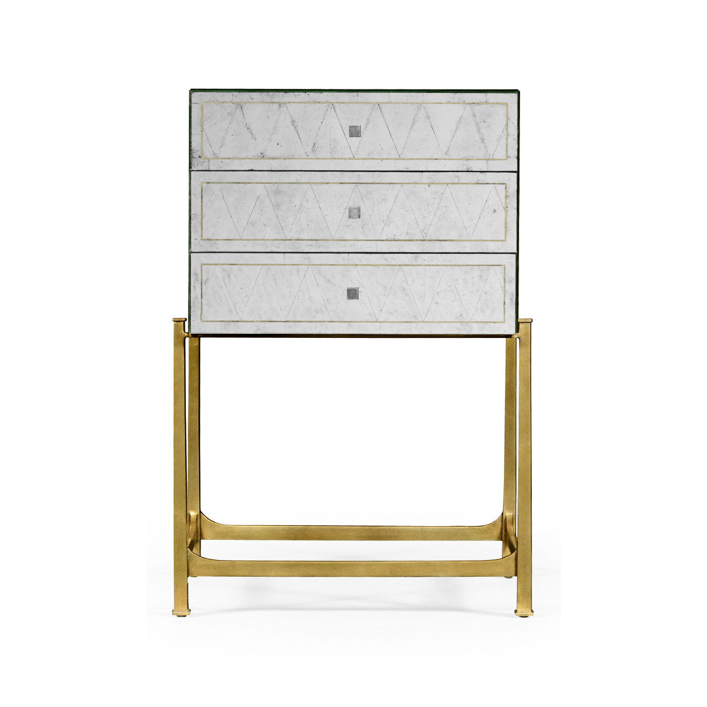Églomisé & Gilded High Chest of Drawers