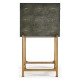 Anthracite Faux Shagreen & Gilded High Chest of Drawers