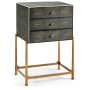 Anthracite Faux Shagreen & Gilded High Chest of Drawers