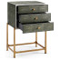 Anthracite Faux Shagreen & Gilded High Chest of Drawers