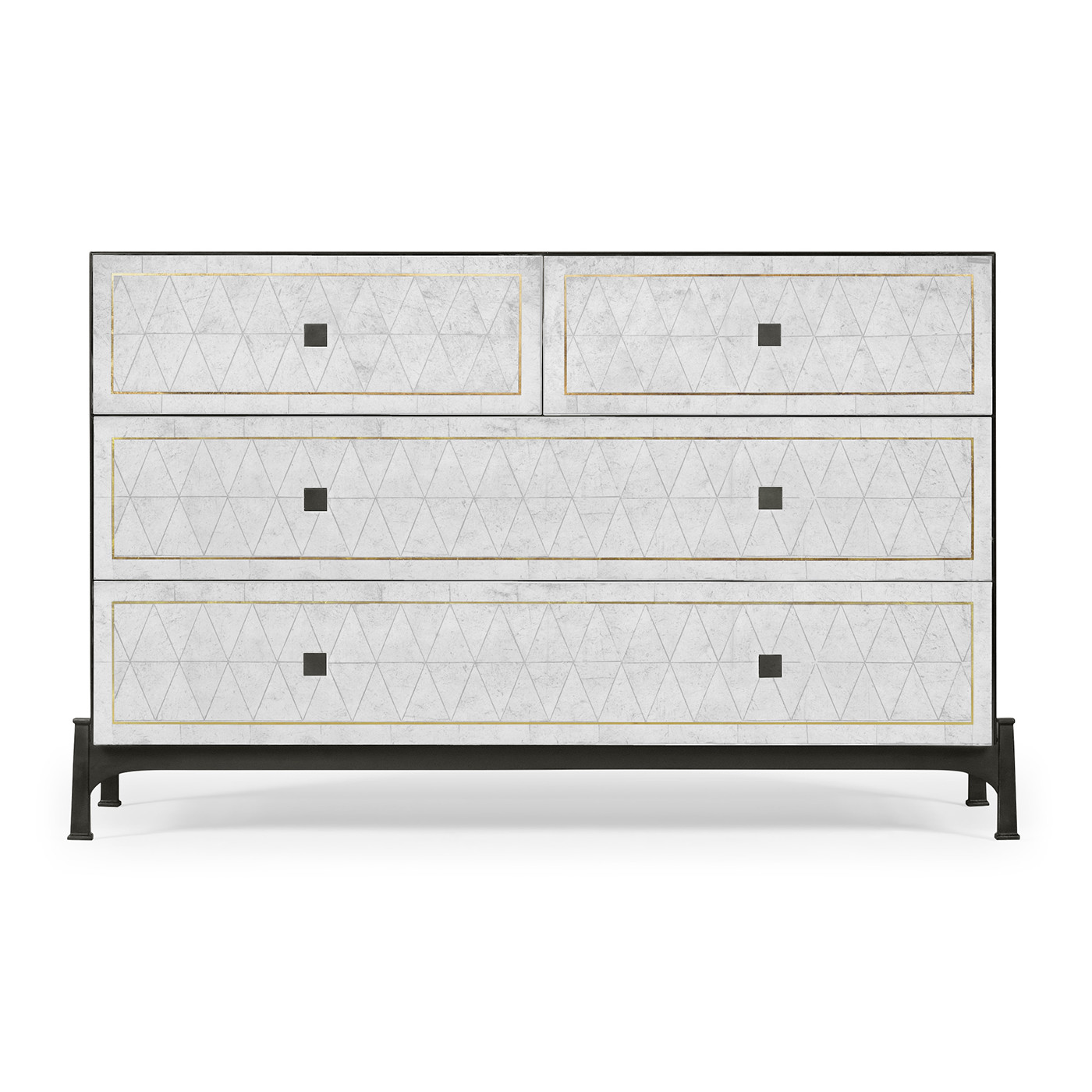 Églomisé & Bronze Large Chest of Drawers