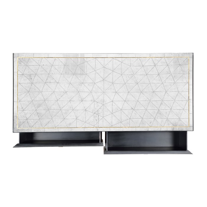 Églomisé & Bronze Large Chest of Drawers