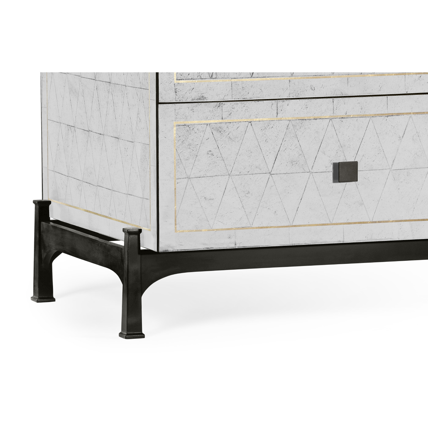 Églomisé & Bronze Large Chest of Drawers