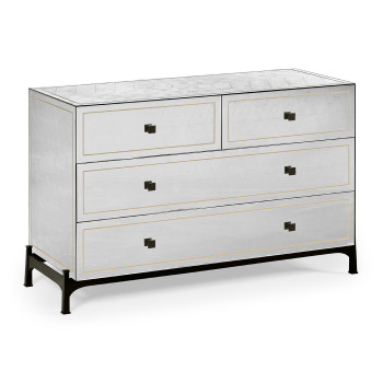 Églomisé & Bronze Large Chest of Drawers