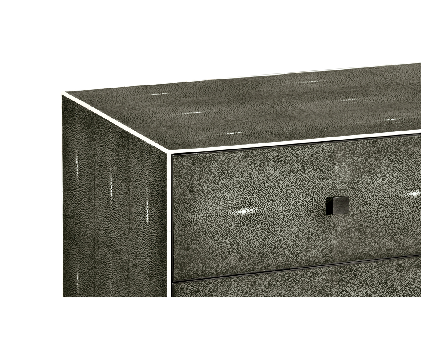 Anthracite Faux Shagreen & Bronze Large Chest of Drawers