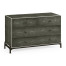Anthracite Faux Shagreen & Bronze Large Chest of Drawers
