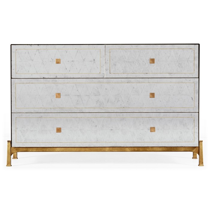 Églomisé & Gilded Large Chest of Drawers