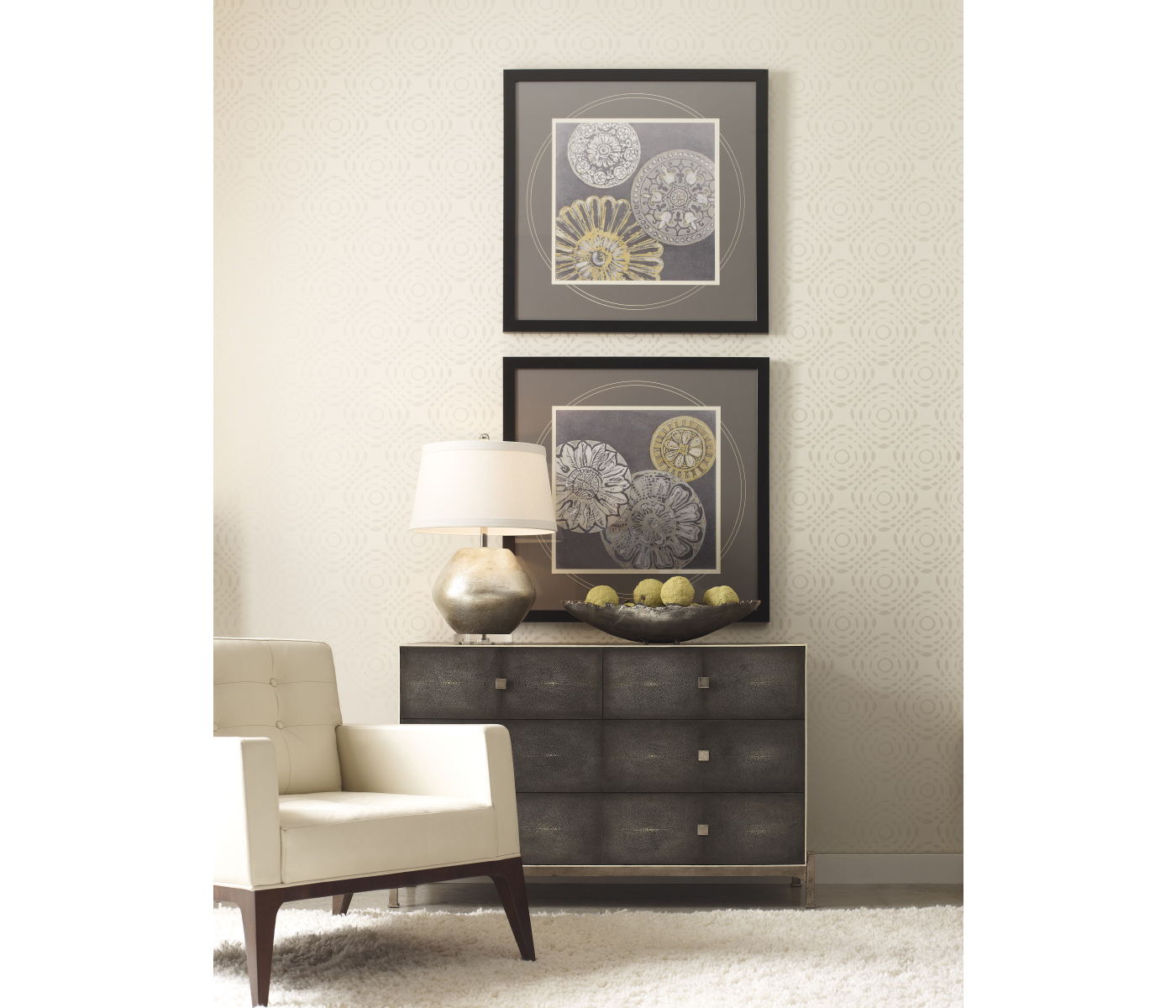 Églomisé & Gilded Large Chest of Drawers