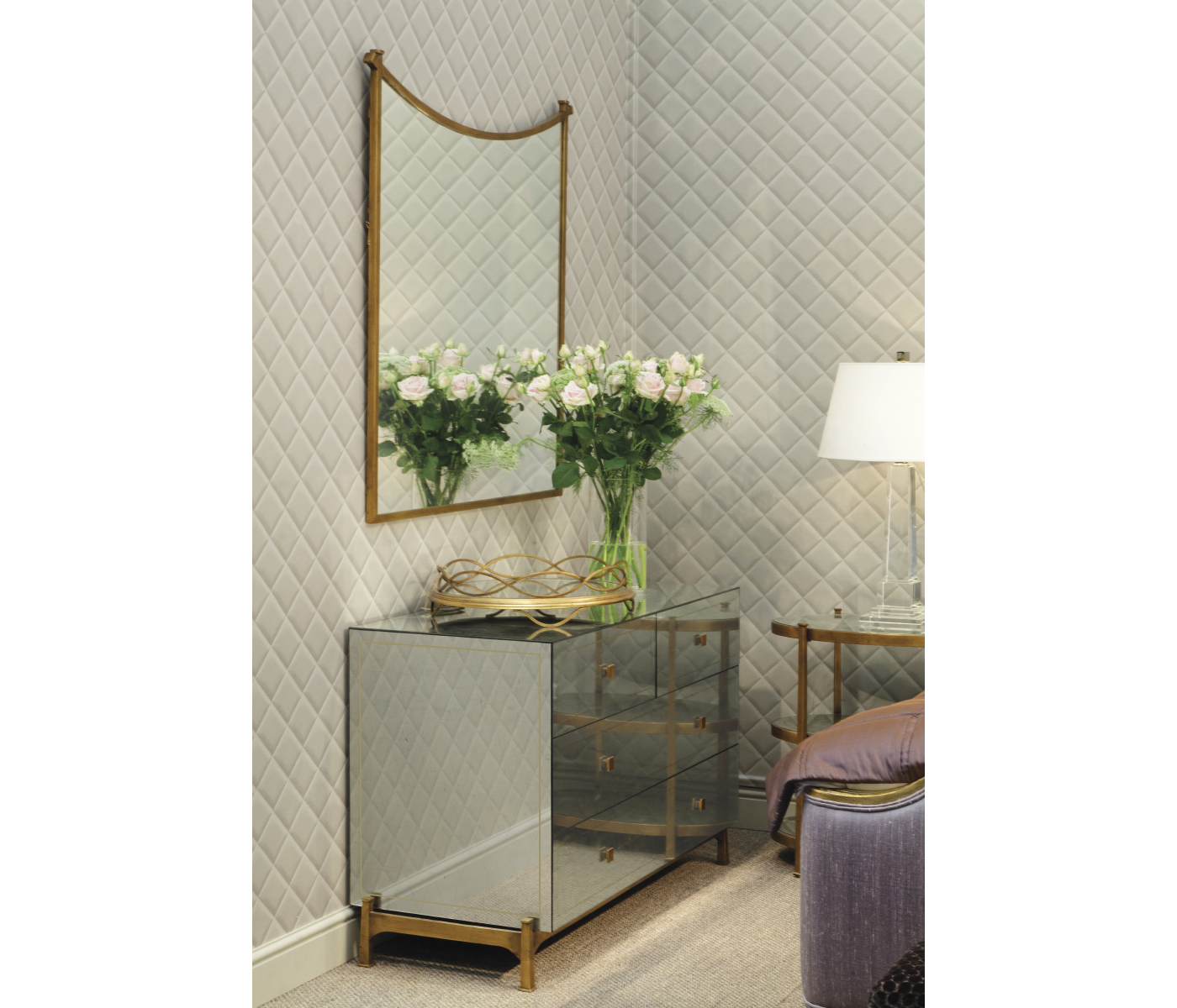 Églomisé & Gilded Large Chest of Drawers