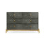 Anthracite Faux Shagreen & Gilded Large Chest of Drawers