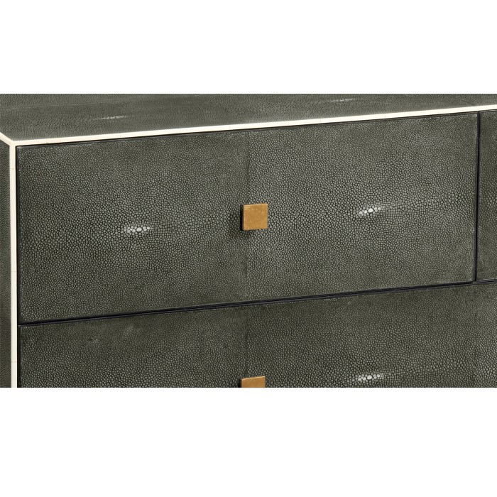 Anthracite Faux Shagreen & Gilded Large Chest of Drawers