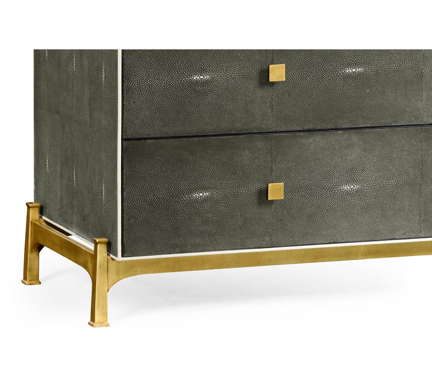 Anthracite Faux Shagreen & Gilded Large Chest of Drawers