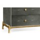 Anthracite Faux Shagreen & Gilded Large Chest of Drawers