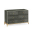 Anthracite Faux Shagreen & Gilded Large Chest of Drawers