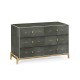 Anthracite Faux Shagreen & Gilded Large Chest of Drawers