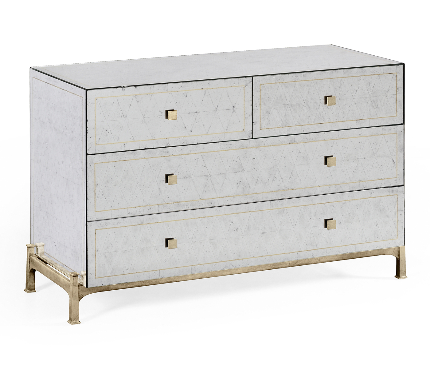 Églomisé & Silver Large Chest of Drawers
