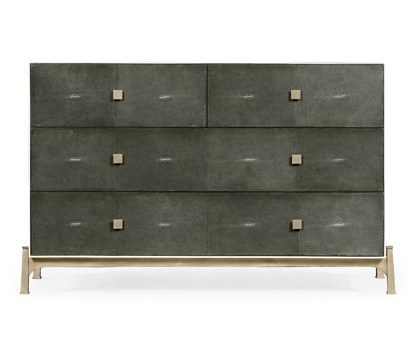 Anthracite Faux Shagreen & Silver Large Chest of Drawers