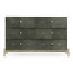 Anthracite Faux Shagreen & Silver Large Chest of Drawers