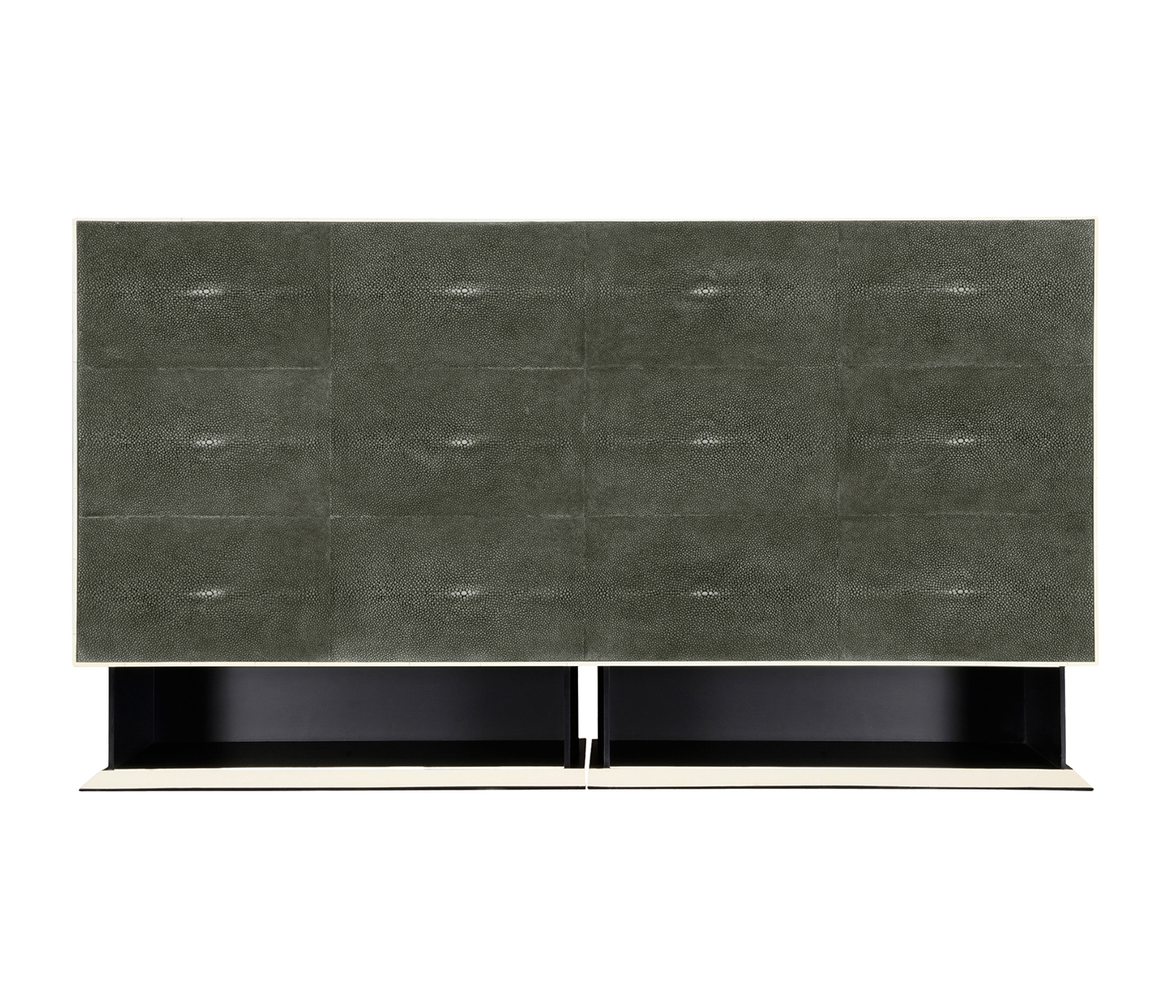 Anthracite Faux Shagreen & Silver Large Chest of Drawers
