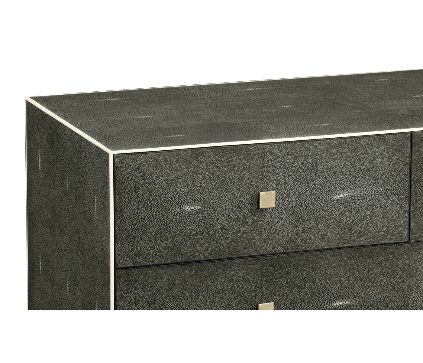 Anthracite Faux Shagreen & Silver Large Chest of Drawers