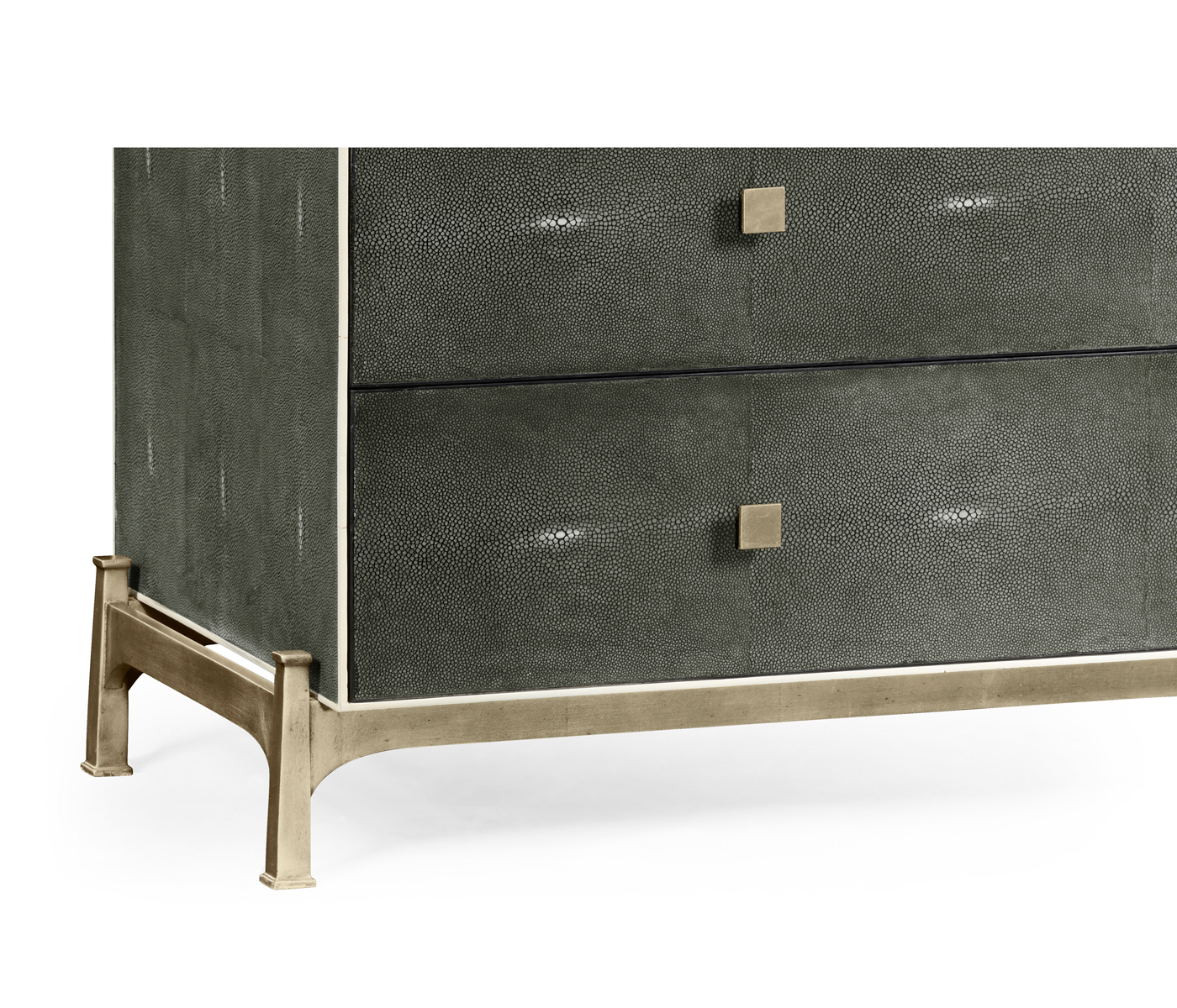 Anthracite Faux Shagreen & Silver Large Chest of Drawers