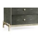 Anthracite Faux Shagreen & Silver Large Chest of Drawers