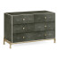 Anthracite Faux Shagreen & Silver Large Chest of Drawers