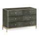 Anthracite Faux Shagreen & Silver Large Chest of Drawers