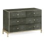 Anthracite Faux Shagreen & Silver Large Chest of Drawers