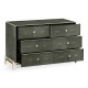 Anthracite Faux Shagreen & Silver Large Chest of Drawers