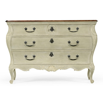 French provincial grey painted chest of drawers