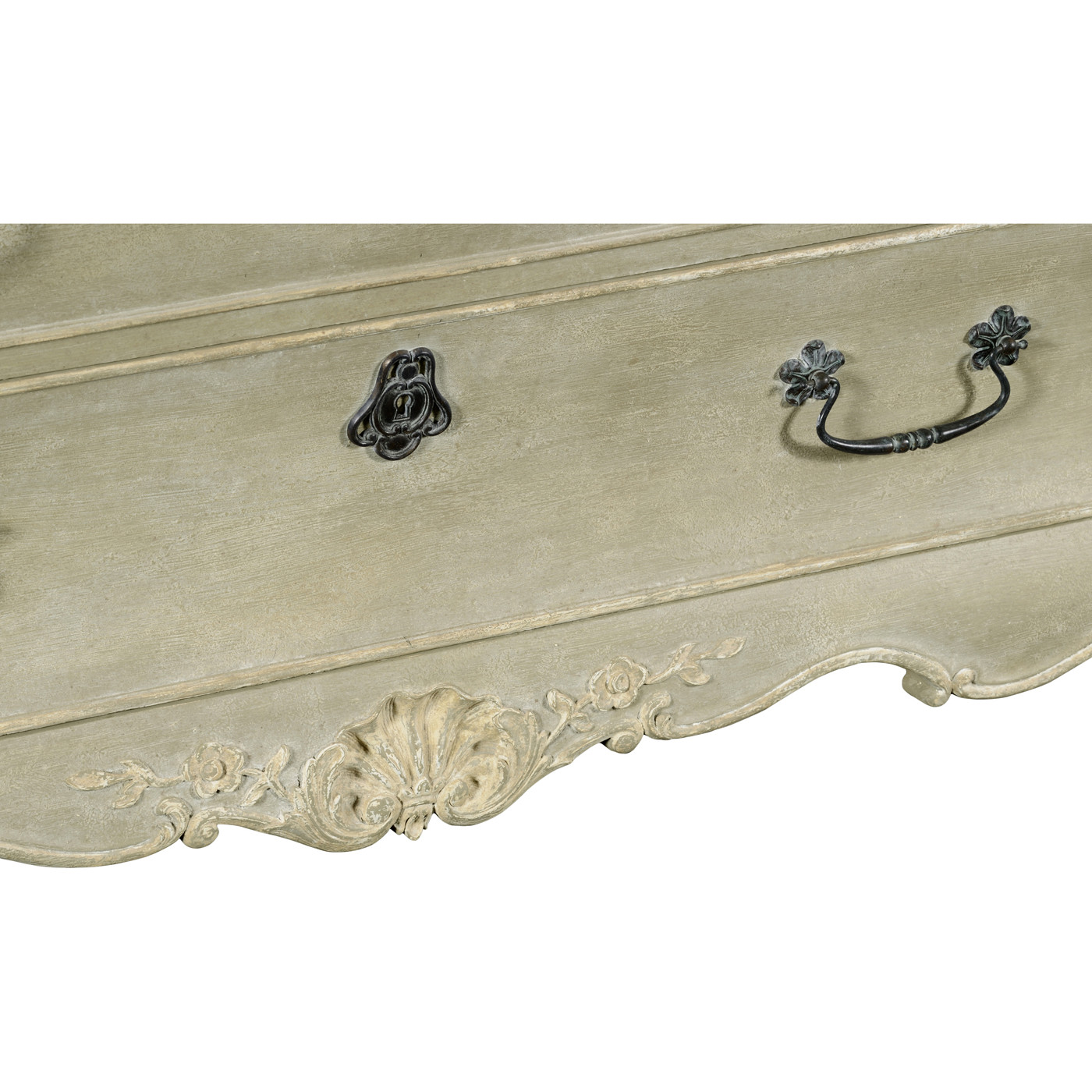 French provincial grey painted chest of drawers