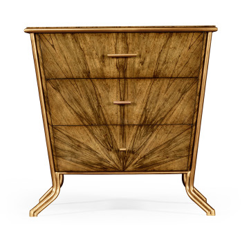 Argentinian Walnut Bedside Chest of Drawers