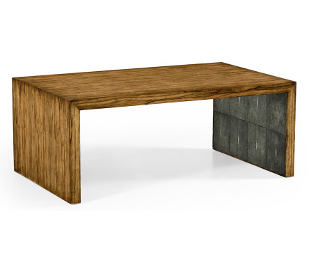 Argentinian Walnut & Anthracite Faux Shagreen Coffee Table