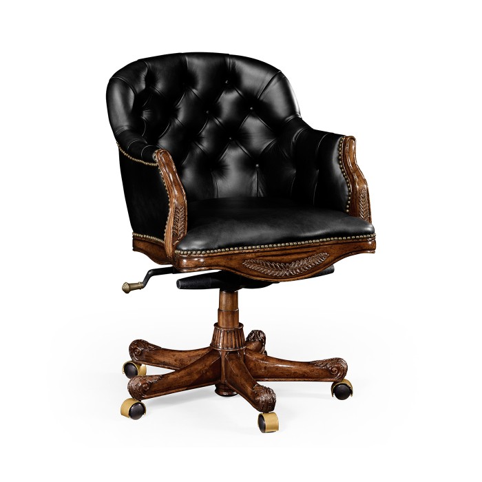 Chesterfield Style Mahogany Office Chair