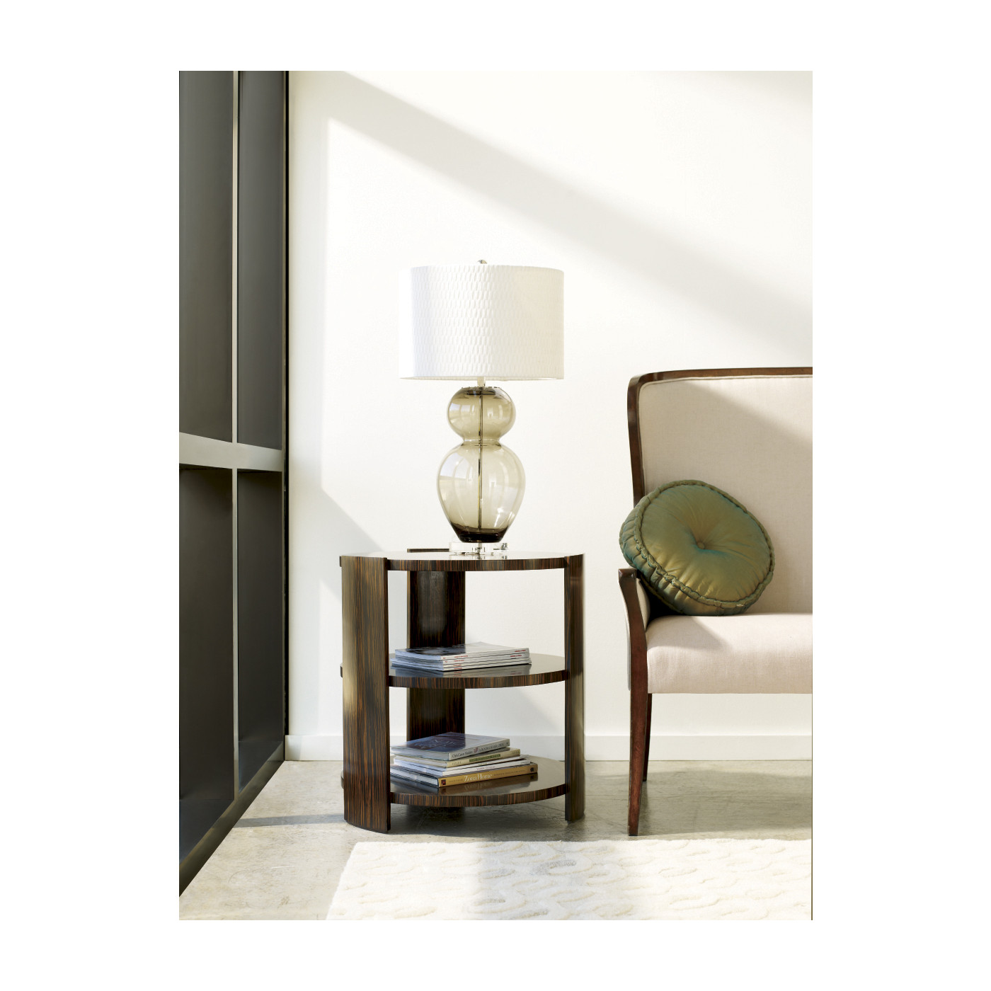 Art Deco Style Three-Tier Faux Macassar Side Table