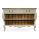 French provincial grey painted open bookcase