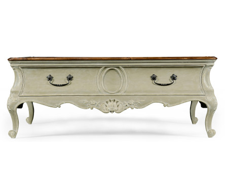 French provincial grey painted coffee table