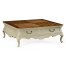 French provincial grey painted coffee table