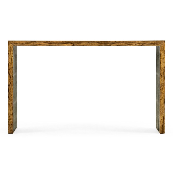Argentinian Walnut & Anthracite Faux Shagreen Console