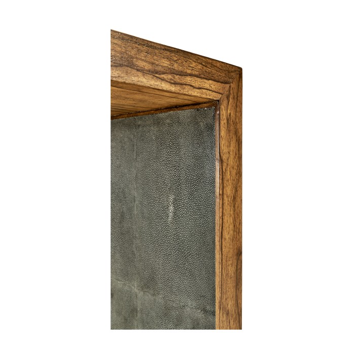 Argentinian Walnut & Anthracite Faux Shagreen Console